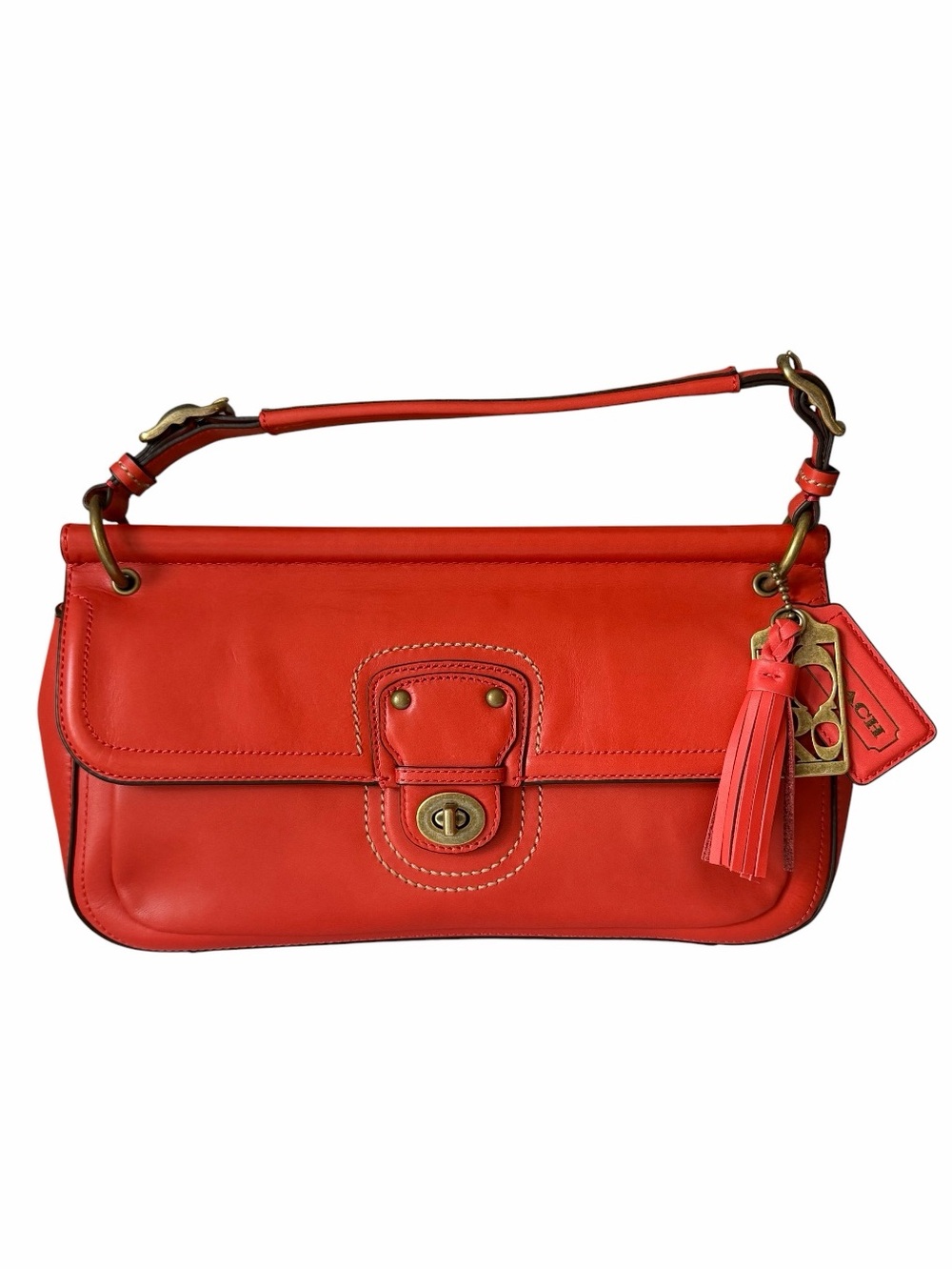 Coach 65th Anniversary Garcia City Willis 22062 Orange Leather Crossbody Bag